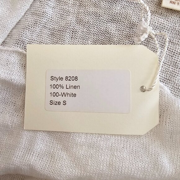 NWT!! Inhabit 100% Linen Asymmetrical Sleeveless Tunic Top Coverup S White - Picture 9 of 9